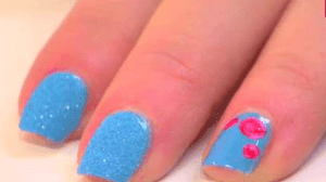 nail art crystal blue