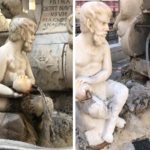 pulicano personaggio fontana prima e dopo il restauro