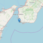 L’epicentro della scossa di terremoto nello Stretto di Messina oggi 4 aprile 2020