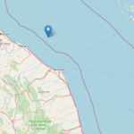 l’epicentro della scossa di terremoto 5.5 sulla costa Marchigiana oggi 9 novembre 22