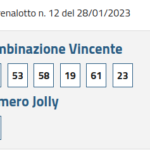 Combinazione vincente SuperEnalotto n.12 del 28-1-23: