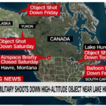 Mappa abbattimenti UFO tra USA e Canada