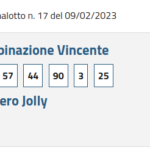 Combinazione vincente SuperEnalotto n.17 del 9-2-23: