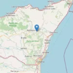 Epicentro terremoto in Sicilia a moio alcantara il 26 marzo 2023