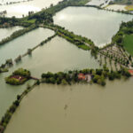 Aerial,View,Of,The,Secchia,River,And,Flood,Flooding,Of